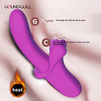 Nouveau Dildo en Silicone à Double Vibration pour Femmes avec Stimulateur Clitoridien Rechargeable Étanche 10 Modes de Vitesse