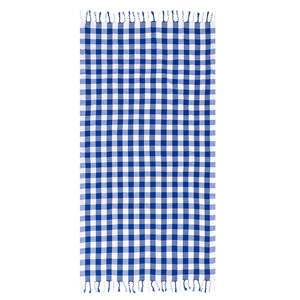 Serviette de plage en coton turc à carreaux 100x180cm, séchage rapide, rectangulaire avec pompons, pour adultes, style européen. - Product Image 4