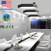 Lustre LED hexagonal moderne, luminaire suspendu en fer minimaliste et créatif, réglable, pour salle à manger, boutique, bureau