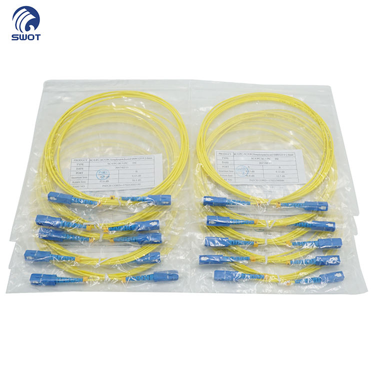 Customized SC/UPC SM Fiber Optic Patch Cord Indoor Use 10G SFP Single ...