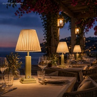 Lampe de table DC sans fil rechargeable, écologique et simple, pour restaurant, hôtel, bar, 5200 mAh, à intensité tactile, 3 températures de couleur, design moderne en tissu