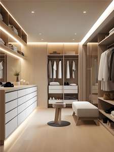 Fabricant de meubles sur mesure Meubles de chambre à coucher Armoire moderne modulaire en bois Design Garde-robe de chambre Style minimaliste - Product Image 5