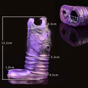 YOCY Fantasy Penis Cover Large Silicone Penis Enlargement Hollow Male Delayed Ejaculation Sleeve Sex <b>Toy</b> <b>for</b> <b>Man</b> Stimulator - Product Image 6