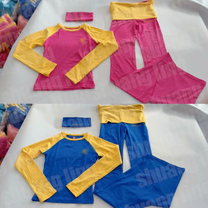 Abbigliamento Yoga da Donna, Fascia per Capelli Personalizzata, Maglietta Adatta per Ragazze Alte con Pantaloni a Zampa, Set Loungewear da Donna in 2 Pezzi - Product Image 5