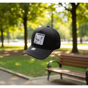 Casquette de camionneur en tissu maillé avec broderie renard argenté, 6 panneaux, unisexe, décontractée, printemps-été, pour adulte - Product Image 2