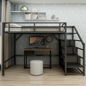 Loft giường riêng biệt kim loại có thể tháo rời <span class=keywords><strong>bunk</strong></span> giường Kim Loại <span class=keywords><strong>bunk</strong></span> ký túc xá sinh viên giường cho người lớn - Product Image 5