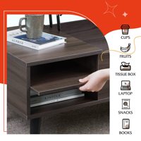 Table basse moderne multifonctionnelle en bois massif avec plateau relevable, extensible, rangement et étagère réglable pour salon