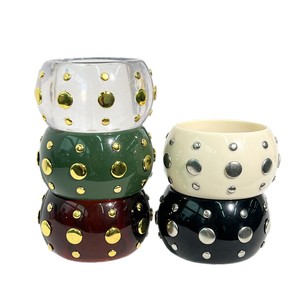 Pulseira de Estilo Punk com Cristais de Resina Geométricos e Rivets - Product Image 5