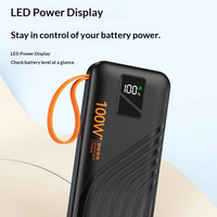 Batterie externe personnalisée certifiée CE, 100W, charge super rapide, affichage numérique LED, ultra-mince, lithium polymère, grande capacité 10000mAh