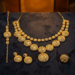 Juego de Collares Cortos de Oro Teñido de 14K, 18K y 24K al por Mayor, Joyería de Moda, Juego de Joyería Tradicional, Juego de Joyería de Oro Teñido de Lujo - Product Image 2