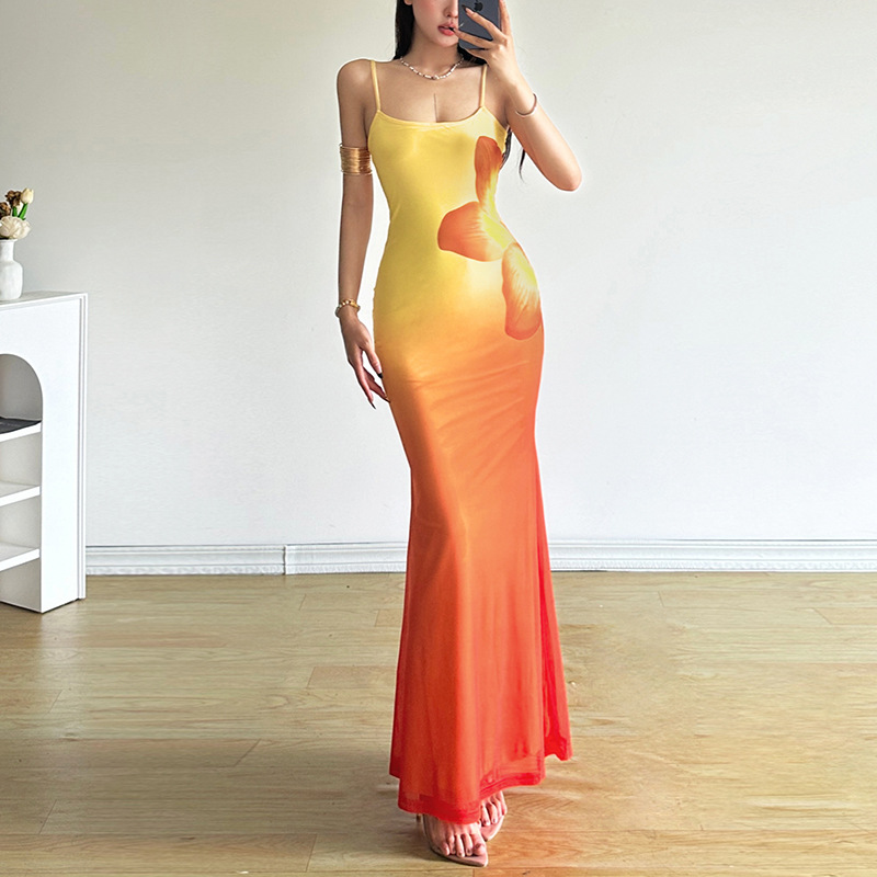 Summer Maxi Beach Dress Casual Backless Empire Waist Breathable Dress for Vacation U Neck Gradient Flower Print Cami Maxi Dress| Alibaba.com Summer Maxi Beach Dress Casual Backless Empire Waist Breathable Dress for Vacation U Neck Gradient Flower Print Cami Maxi Dress| Alibaba.com