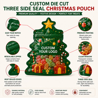 Sac imprimé personnalisé de haute qualité pour cadeaux de Noël, forme boîte, avec poignée ovale et fermeture trois côtés