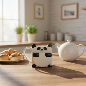 Cute Panda <strong>Hug</strong> Ceramic Coffee <strong>Mug</strong> with Cookie/Biscuit Pocket Custom Design ODM Business Gift - Product Image 1