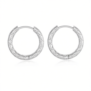 Pendientes de Aro Amy Amy 2.5*18 Plateados en Plata, Joyería Geométrica de Moda para Mujer - Product Image 1