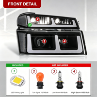 Kit de phares avant de voiture de style projecteur, phares LED automatiques, feux de jour DRL, ensemble de remplacement pour Chevrolet Colorado 2004-2012