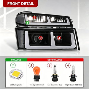 Kit de phares avant de voiture de style projecteur, phares LED automatiques, feux de jour DRL, ensemble de remplacement pour Chevrolet Colorado 2004-2012 - Product Image 5