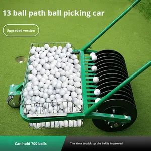 Vente directe usine Chariot de golf manuel en acier à 13 compartiments pour la collecte de balles, équipement d'entraînement pour le practice, capacité de 700 balles - Product Image 2