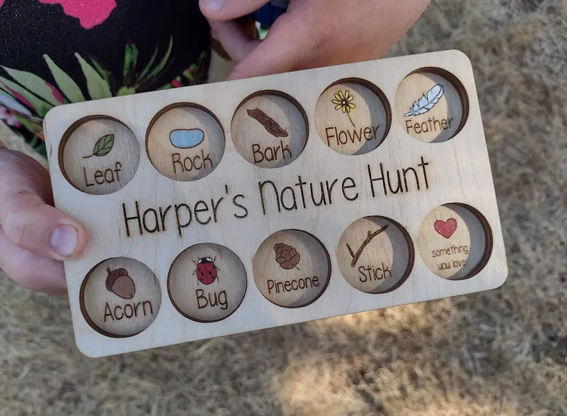 Scavenger Hunt board Personalized Gift for kids Montessori Educational Activities Scavenger Hunt board Handmade gift