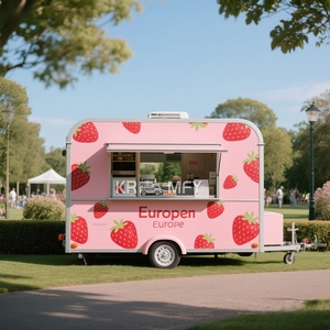 Camion de nourriture pour en-cas, hamburgers, café, remorque alimentaire personnalisable et remorquable 2025 - Product Image 2