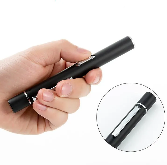 USB Rechargeable Medical Handy Pen Light Mini Nursing Flashlight LED Torch Lamp With Stainless Steel Clip Pocket Led Flashlight