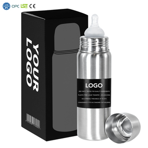 Biberón de Acero Inoxidable (18/8 304) de 8oz con Certificación CPC, Resistente a las Arrugas, con Boquilla de Silicona y Tetina - Product Image 1