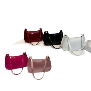 Elegante Borsa a Spalla in Pelle PU con Finitura Lucida, Perfetta per il Pendolarismo Quotidiano <span class=keywords><strong>e</strong></span> Eventi Serali, Rosa Bianco <span class=keywords><strong>Rosso</strong></span> <span class=keywords><strong>Nero</strong></span> Rosa Antico - Product Image 1