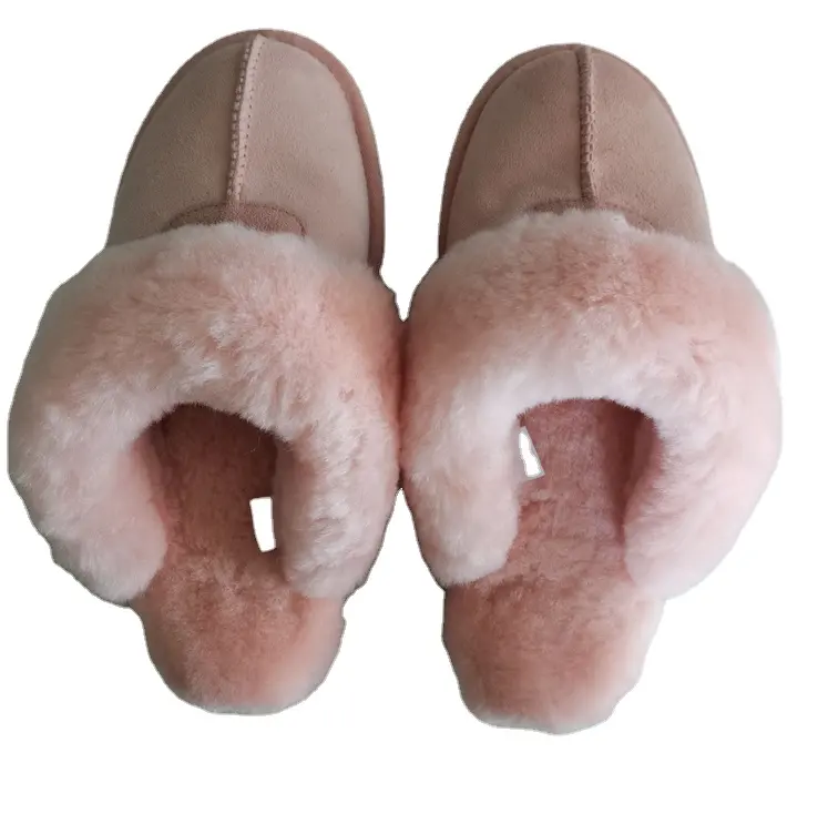 Shearling sheepskin indoor new slippers for women 2022