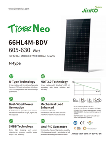 แผงโซลาร์เซลล์ JinkoSolar รุ่น JKM620N-66HL4M-BDV กำลังไฟ 620 วัตต์ แบบ 66 เซลล์ ฮาล์ฟคัท สำหรับใช้ในที่อยู่อาศัย/เชิงพาณิชย์/ระบบออฟกริด JKM620N-66HL4M-BDV JinkoSolar - Product Image 6