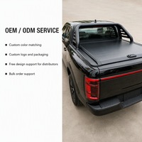 Couverture de benne rétractable OEM pour camion, couvercle de benne rigide noir mat, poignée intégrée, compatible barre de sport, faible MOQ