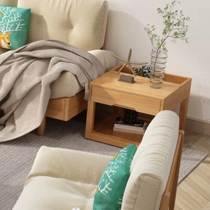Ensemble de tables basses gigognes en bois massif naturel avec plateau en marbre et rangement, <span class=keywords><strong>Nankang</strong></span> Jiangxi, vente en gros pour salon familial - Product Image 1