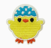 Patchs brodés de Pâques, lapin, poussin, œuf coloré, broderie sur ordinateur, applique, patchs pour vêtements de bébé, DIY