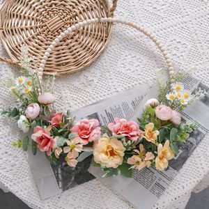 Guirlande de fleurs artificielles CallaFloral avec roses et camélias pour mariage, décoration murale de la maison, fabriquée à la main en plastique et tissu - Product Image 3