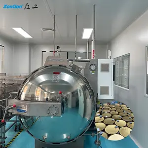 Stérilisateur automatique d'autoclave de nourriture de machine de cornue de pression de jet d'eau pour des bocaux en verre