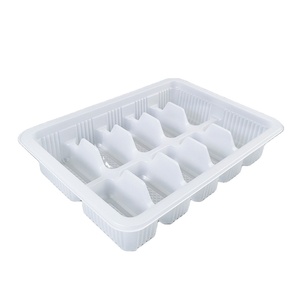 Tùy chỉnh vỉ thực phẩm khay 10-lưới dùng một lần hoành thánh bao bì khay nhựa PP bánh bao bên trong lót nguyên Pastry GOTO hộp - Product Image 1