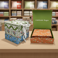 Série de boîtes pliantes en carton personnalisées, matériaux recyclés, emballage pour ensemble de literie, pelliculage mat, boîte à ruban magnétique en papier