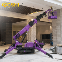 Grue araignée de 5 tonnes pour l'installation de panneaux de verre, mini-élévateur compact pour les travaux en serre et sur les façades de bâtiments