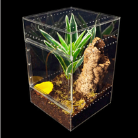 Vente en gros de vitrine d'exposition pour reptiles en acrylique transparent, de haute qualité, design personnalisé, enclos pour reptiles, boîte d'élevage pour araignées sauteuses