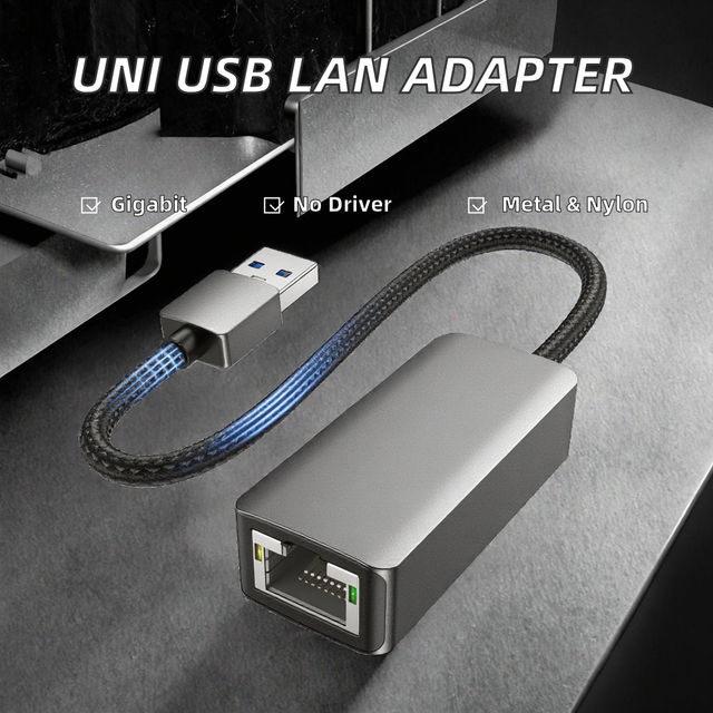 USB 3.0 LAN Adapter 10/100/1000Mbps/2.5G RJ45 Ethernet Converter Driver Free for Laptop MacBook OEM ODM