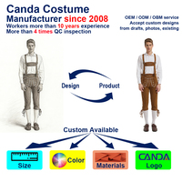 Lederhosen bavarois traditionnel, pantalon alpin folklorique à lacets, bretelles réglables, matière textile, événement de la bière, directement de l'usine