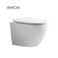 WC suspendu en céramique sanitaire avec cuvette ronde, ensemble bidet et réservoir