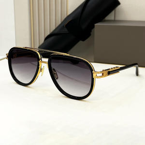 2025奢华复古椭圆形金属框太阳镜UV400钛双梁眼镜蒸汽朋克飞行员风格男女绿色红色 - Product Image 2