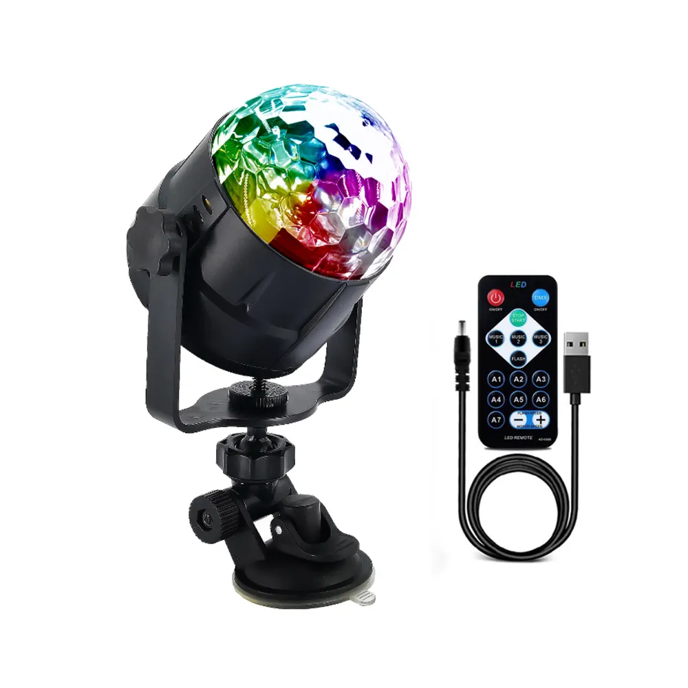 Disco Led Thuis Party Light Stage Rgb Sound Actieve Led Licht Kristal Magische Bal Licht Met Usb Kabel