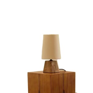 Lámpara de mesa de madera sencilla con bombilla LED E27 y control de interruptor para dormitorio, sala de estar, estudio, decoración. - Product Image 5