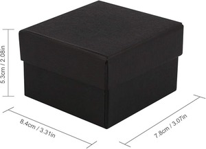 Boîte à montres épaisse de 2 mm, coffret cadeau pour montres, 12 emballages noirs avec coussinets, boîtes cadeaux pour bijoux et bracelets - Product Image 2