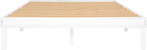 Base <span class=keywords><strong>de</strong></span> Cama Doble Moderna <span class=keywords><strong>de</strong></span> <span class=keywords><strong>Madera</strong></span> <span class=keywords><strong>de</strong></span> Pino Maciza, Resistente, Color Blanco - Product Image 5