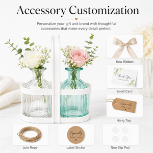 Vaso in Vetro Doppio Trasparente con Supporto in Metallo <span class=keywords><strong>Bianco</strong></span>, Porta Fiori per Tavoli da Matrimonio e Decorazioni per la Casa, Fornitore all'Ingrosso per l'Esportazione - Product Image 5