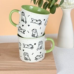 Silk Screen Printed Cute Design 15OZ High Capacity <b>Ceramic</b> Coffee Milk Tea Water Drinkware <b>Mug</b> Home Use Porcelain <b>Mugs</b> - Product Image 5