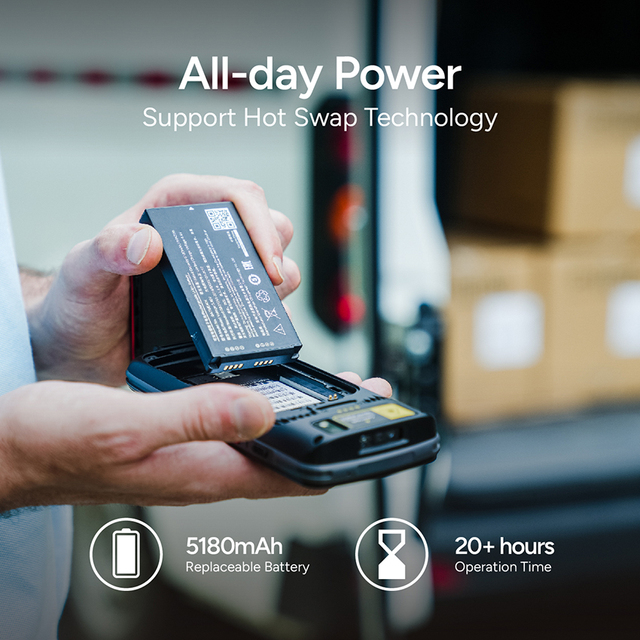 MEFERI ME40K 5180mAh GPS Hot-Swap Android Barcode Scanner PDA for Inventory Counting & Logistics Courier