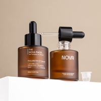 Emballage cosmétique de luxe, flacon de sérum à paroi épaisse de 15 ml, 30 ml, 40 ml, 50 ml, flacon en verre ambré givré, flacon compte-gouttes pour huile faciale avec essuie-glace