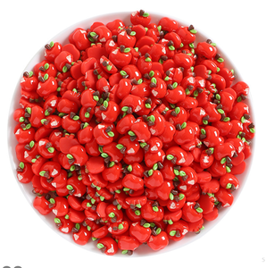 Diseño de moda, dijes de resina de manzana, dijes de frutas con parte posterior plana, manualidades para accesorios de pegamento de <span class=keywords><strong>crema</strong></span> DIY - Product Image 5